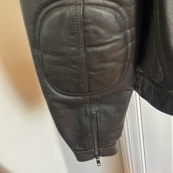 Vintage aviator leather jacket bomber motorcycle brown women’s size 36 - Picture 12 of 16